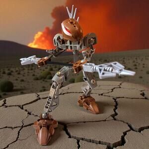 Vintage LEGO BIONICLE Rahkshi PanRahk Brown Orange 8587 Canister Complete Set